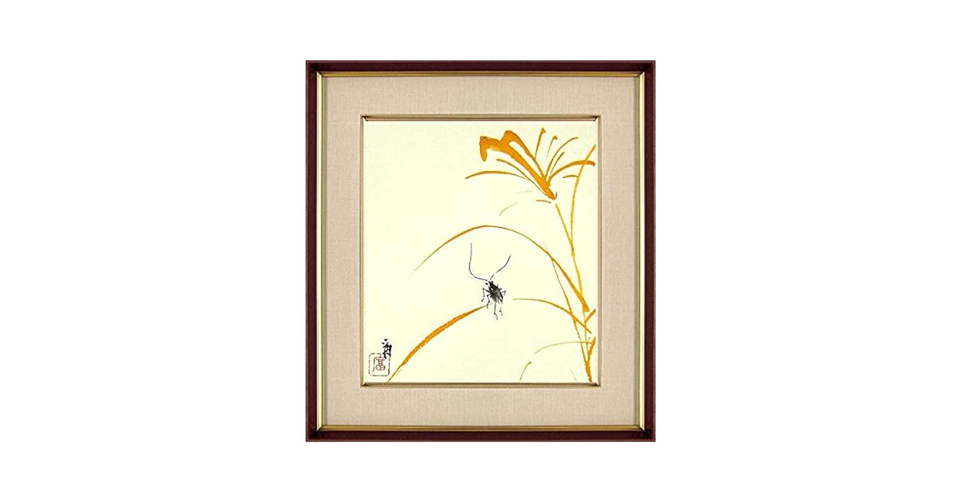 Amazon.co.jp: 徳力富吉郎『秋虫』木版画 : ホーム＆キッチン